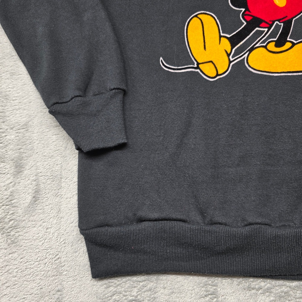 Vintage Disney Character Fashions Mickey Mouse Sweatshirt Medium Black Striped - Picture 12 of 13